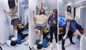 【麋鹿银儿】带女同学入圈-抽耳光骑马狗爬喂口水打手踩踏掐脖网盘插图1