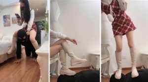 【婪s】絲襪泡茶腳踩蛋糕賞賜口水煙灰長靴踩踏多角度舔腳插图1