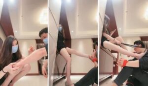 【瑾萱】重度鞭打高跟踩踏转胯骑马提档滴蜡捆绑插图1
