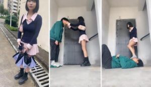 【素人挖掘机】雨天户外开发日系小姐姐虐插图1