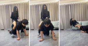 【素人挖掘机】长发女神S-鞭打耳光舔LV鞋喂圣水踩踏插图1