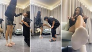【素人挖掘机】长发女神S-鞭打耳光舔LV鞋喂圣水踩踏-字母网社区