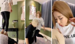 【潘妮女王】虐乳白船袜诱惑抽耳光小白鞋踩踏喂口水踢踹插图1