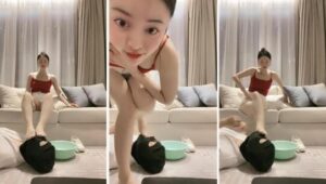佛山甜甜沙发贱狗小白鞋肉丝脚气味控制伺候沐足插图1