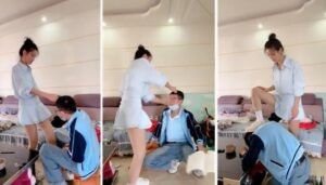 孤傲女帝剧情片老师家访虐学生狗-小白鞋白袜插图1