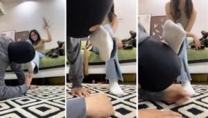 jenn女王近距离调狗迷恋白袜的狗就是骚插图1