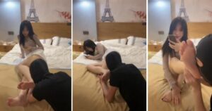 田甜圈酒店狗奴床边舔女神的超美玉足插图1